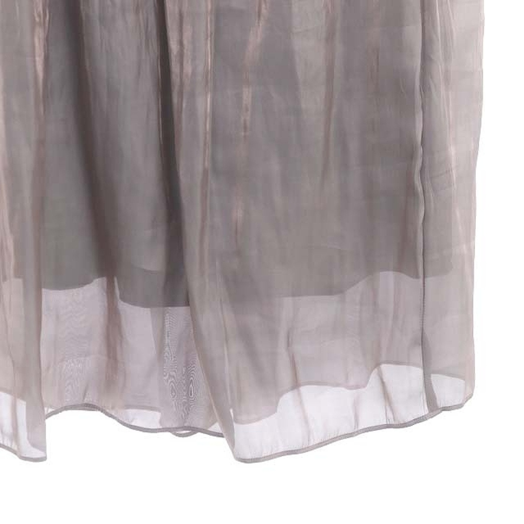 Noble(ノーブル)のノーブル 22AW シャイニーエアメタルIラインスカート グレイッシュピンク レディースのスカート(ロングスカート)の商品写真