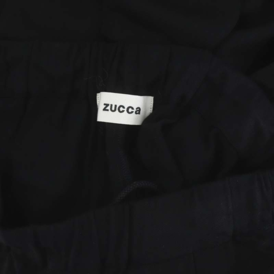 ZUCCa(ズッカ)のズッカ ウエストゴムイージーワイドパンツ フレア タック M 黒 ブラック レディースのパンツ(その他)の商品写真