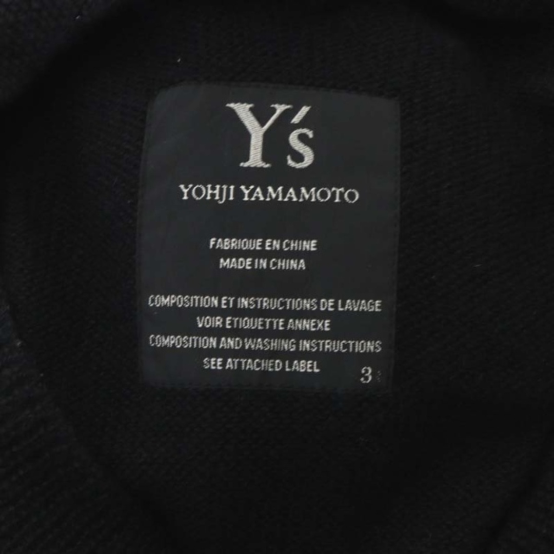 Y's(ワイズ)のワイズ ヨウジ ヤマモト Vネック ニットベスト プルオーバー 3 L 黒 レディースのトップス(ベスト/ジレ)の商品写真