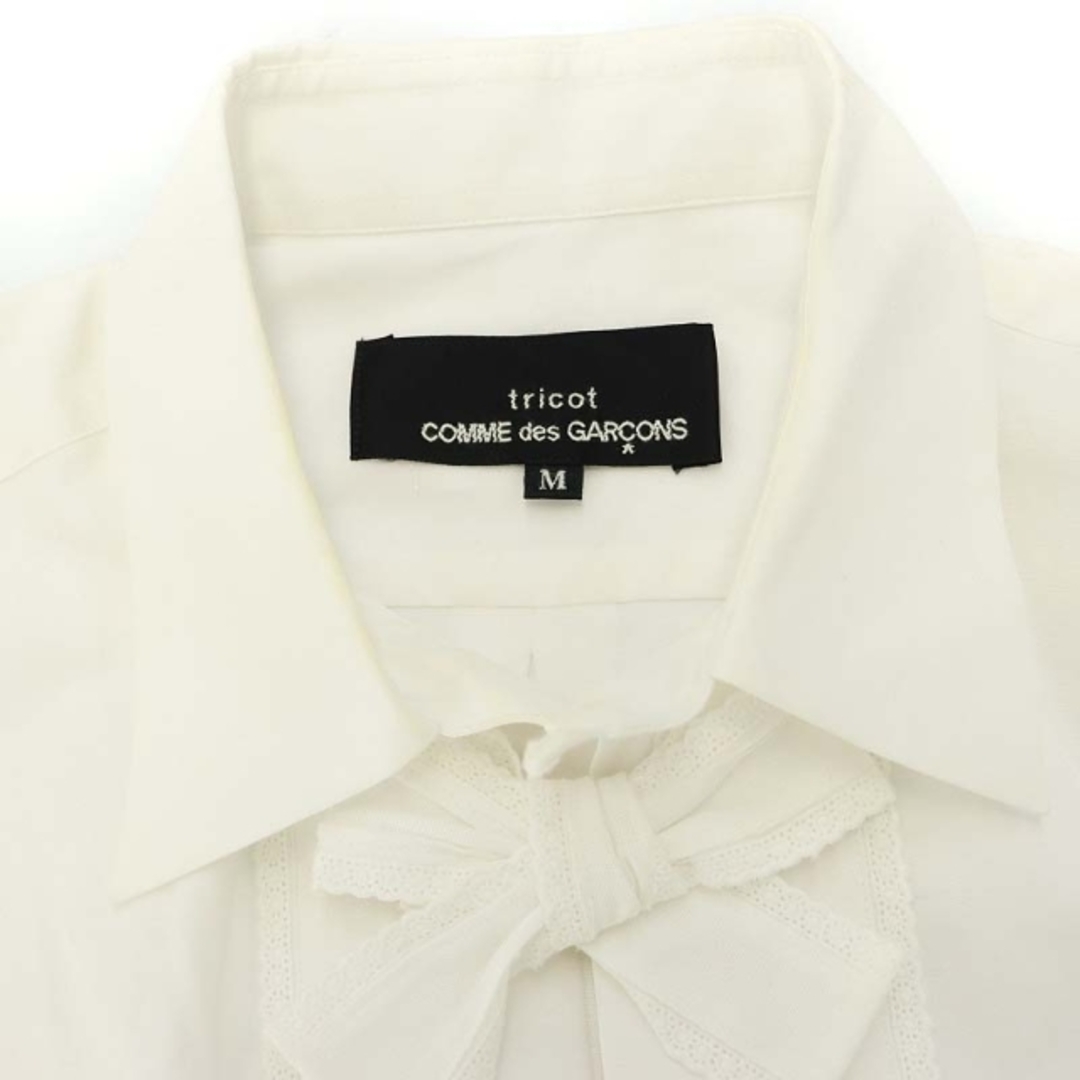 トリココムデギャルソン AD2018 リボン シャツ ブラウス 長袖 M 白 レディースのトップス(シャツ/ブラウス(長袖/七分))の商品写真