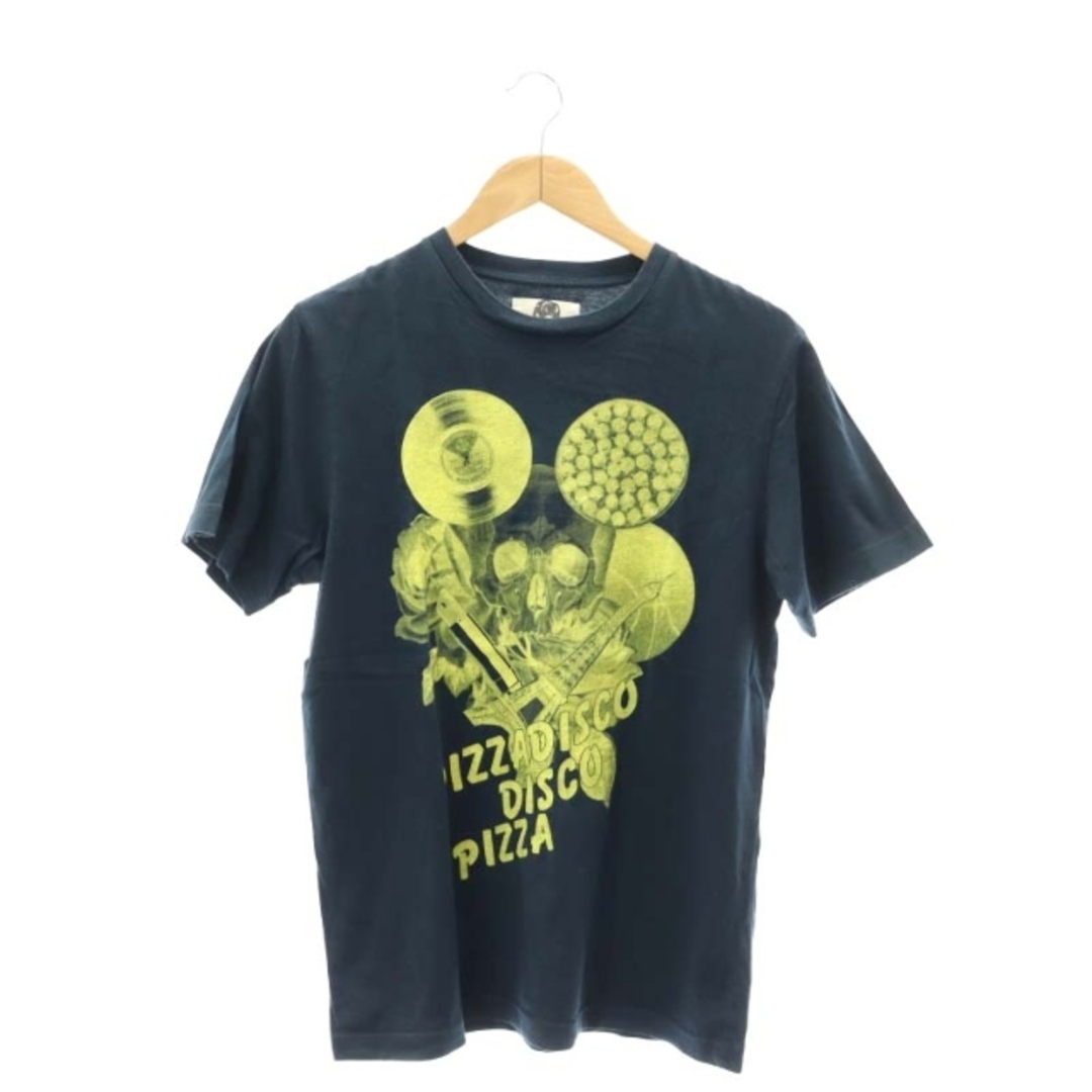 パム PIZZA DISCO Tシャツ カットソー 半袖 S 紺 黄 ネイビー メンズのトップス(Tシャツ/カットソー(半袖/袖なし))の商品写真