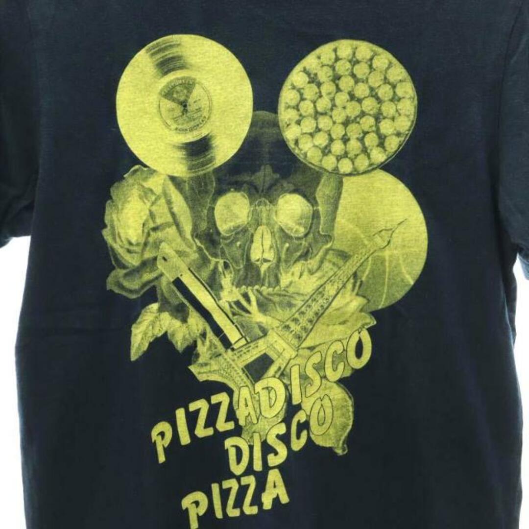 パム PIZZA DISCO Tシャツ カットソー 半袖 S 紺 黄 ネイビー メンズのトップス(Tシャツ/カットソー(半袖/袖なし))の商品写真