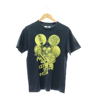 パム PIZZA DISCO Tシャツ カットソー 半袖 S 紺 黄 ネイビー(Tシャツ/カットソー(半袖/袖なし))