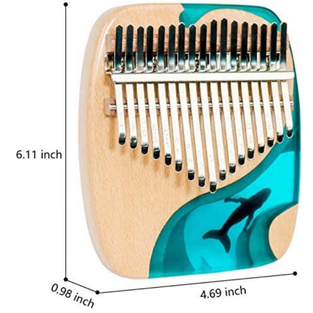 ☆ カリンバ　17キー　美しい　クジラ　くじら　クラゲ　ブルーオーシャン 楽器の鍵盤楽器(その他)の商品写真