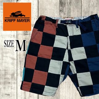 クリフメイヤー(KRIFF MAYER)のクリフメイヤー メンズ ハーフパンツ チェック 切替デザイン 総柄 Mサイズ(ショートパンツ)