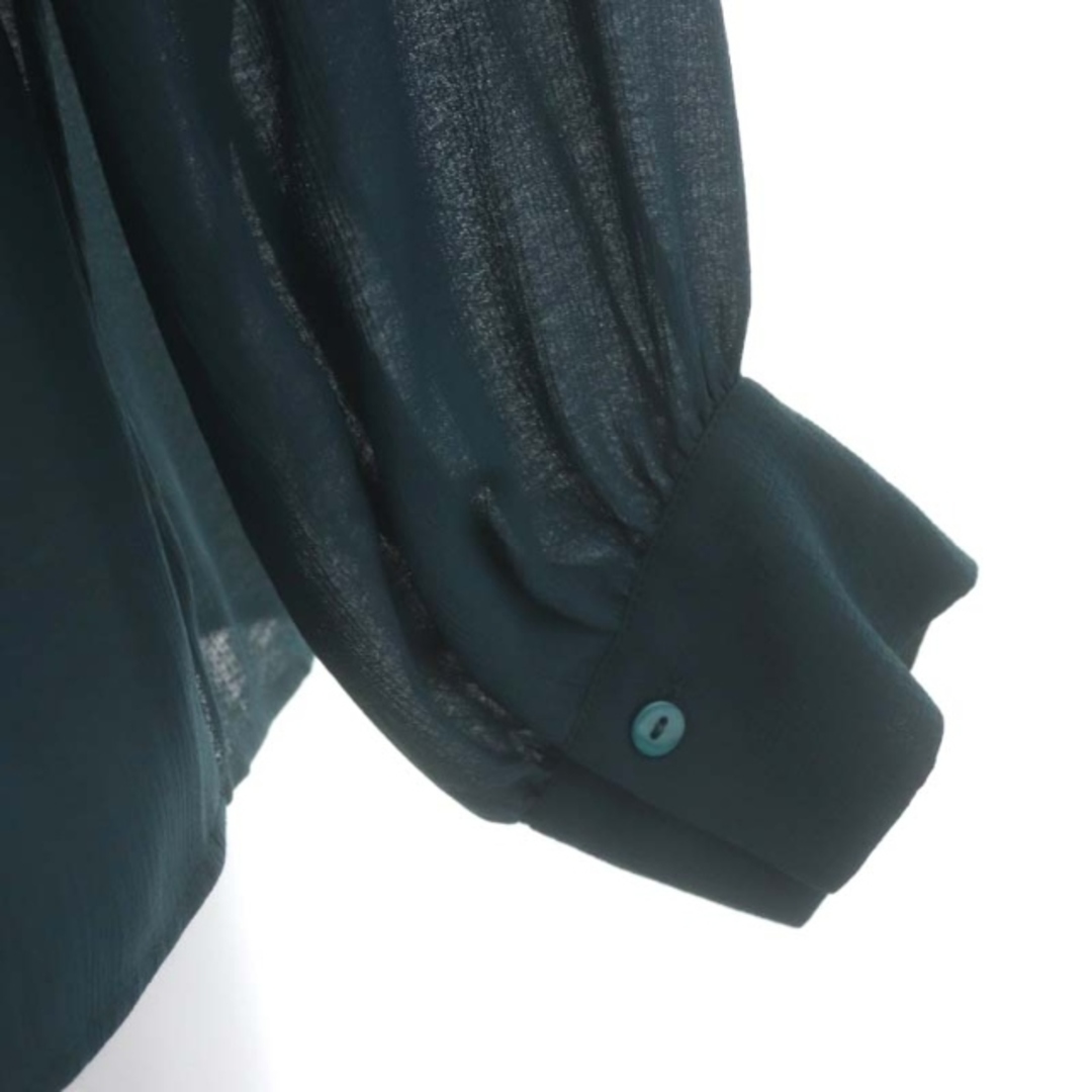 COUP DE CHANCE(クードシャンス)のクードシャンス シャーリングデザインブラウス 長袖 34 XS 緑 レディースのトップス(シャツ/ブラウス(長袖/七分))の商品写真