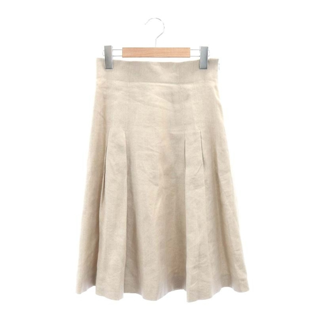 エリザ ELISA リネン フレアスカート 膝丈 1 ベージュ /HK ■OS レディースのスカート(ひざ丈スカート)の商品写真