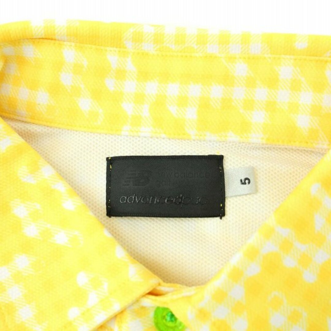 New Balance(ニューバランス)のNEW BALANCE golf ゴルフウェア ポロシャツ 半袖 総柄 5 黄色 メンズのトップス(ポロシャツ)の商品写真