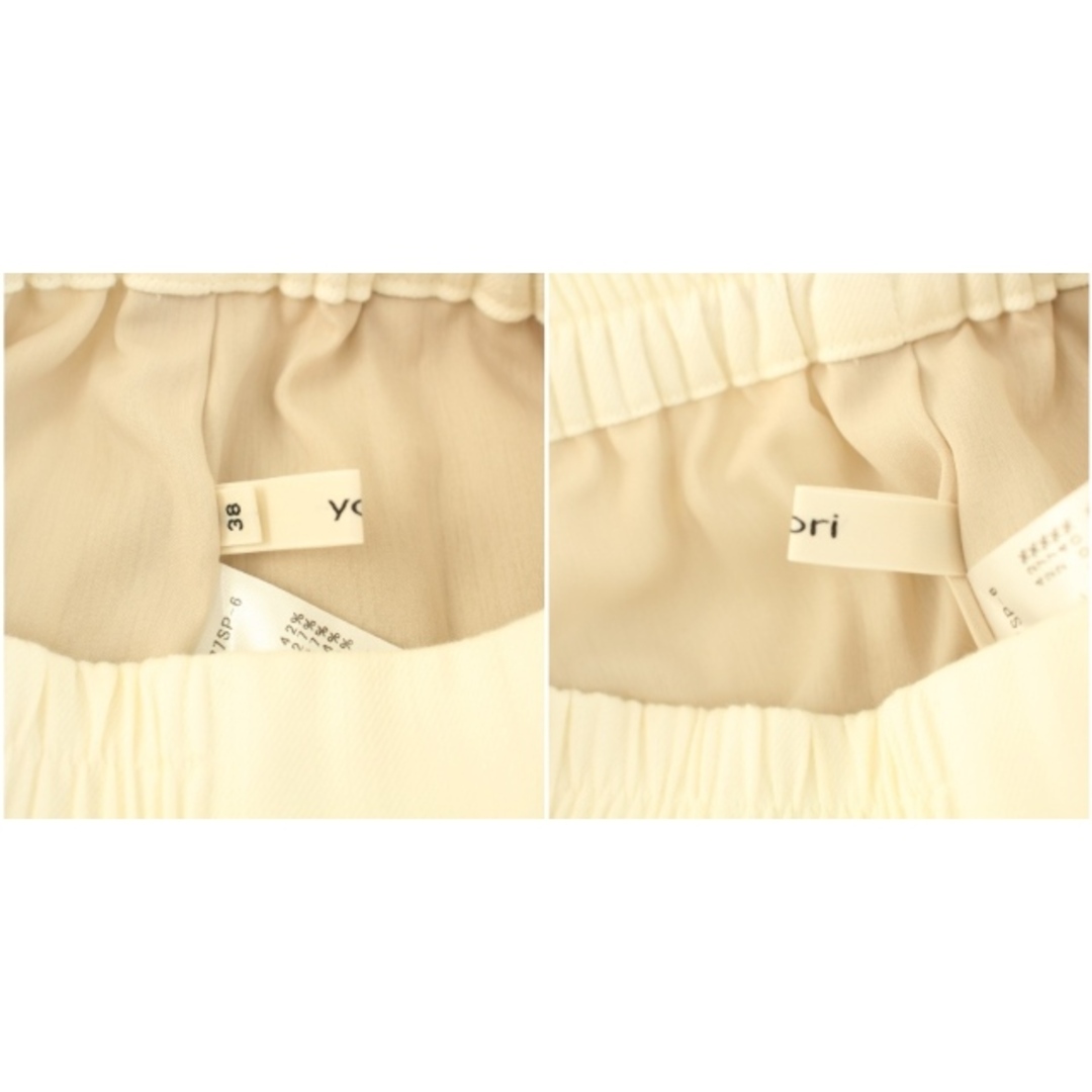 ヨリ マリンデニム風ワイドパンツ イージーパンツ 38 M オフホワイト レディースのパンツ(その他)の商品写真