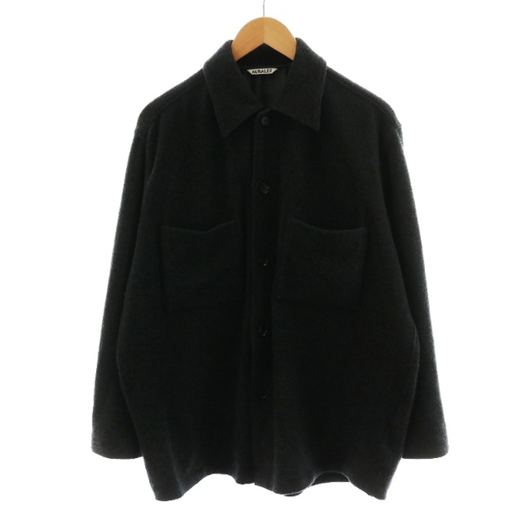 AURALEE シャツジャケット ウール カシミヤ混 4 M グレー メンズのジャケット/アウター(その他)の商品写真