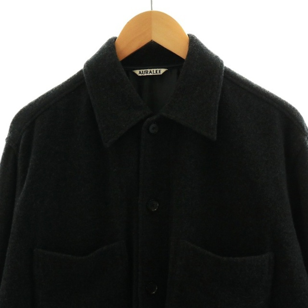 AURALEE シャツジャケット ウール カシミヤ混 4 M グレー メンズのジャケット/アウター(その他)の商品写真