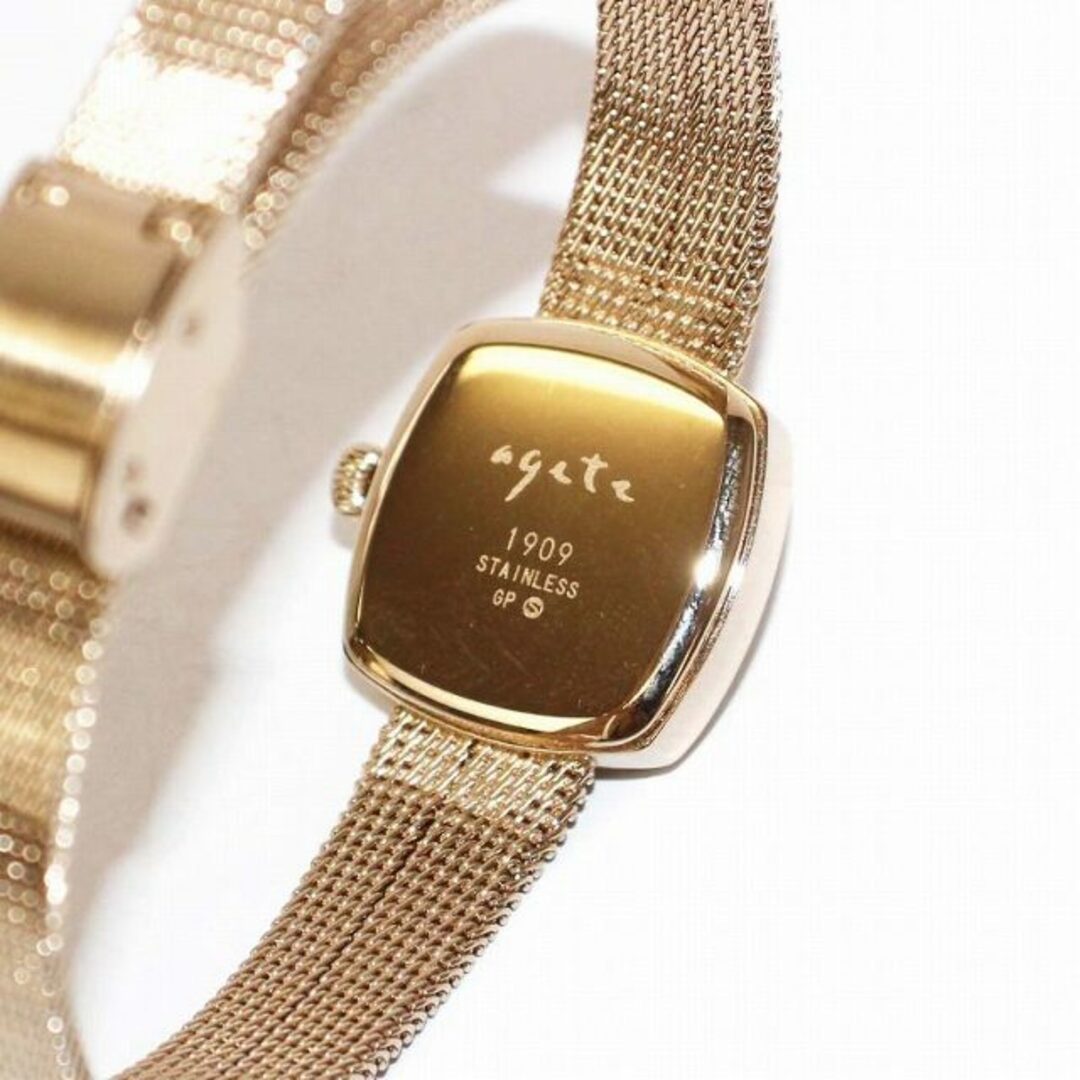 agete(アガット)のアガット スクエアフェイスウォッチ 腕時計 クオーツ ゴールドカラー レディースのファッション小物(腕時計)の商品写真