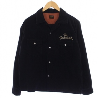 テンダーロイン(TENDERLOIN)のTENDERLOIN コーデュロイシャツ 長袖 ロゴ刺繍 S 黒(シャツ)