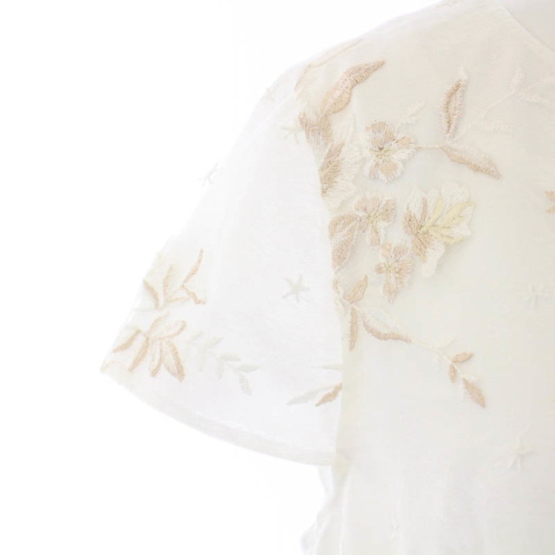 ダイアグラム グレースコンチネンタル 17SS スターフラワー刺繍ワンピース 白 レディースのワンピース(ひざ丈ワンピース)の商品写真