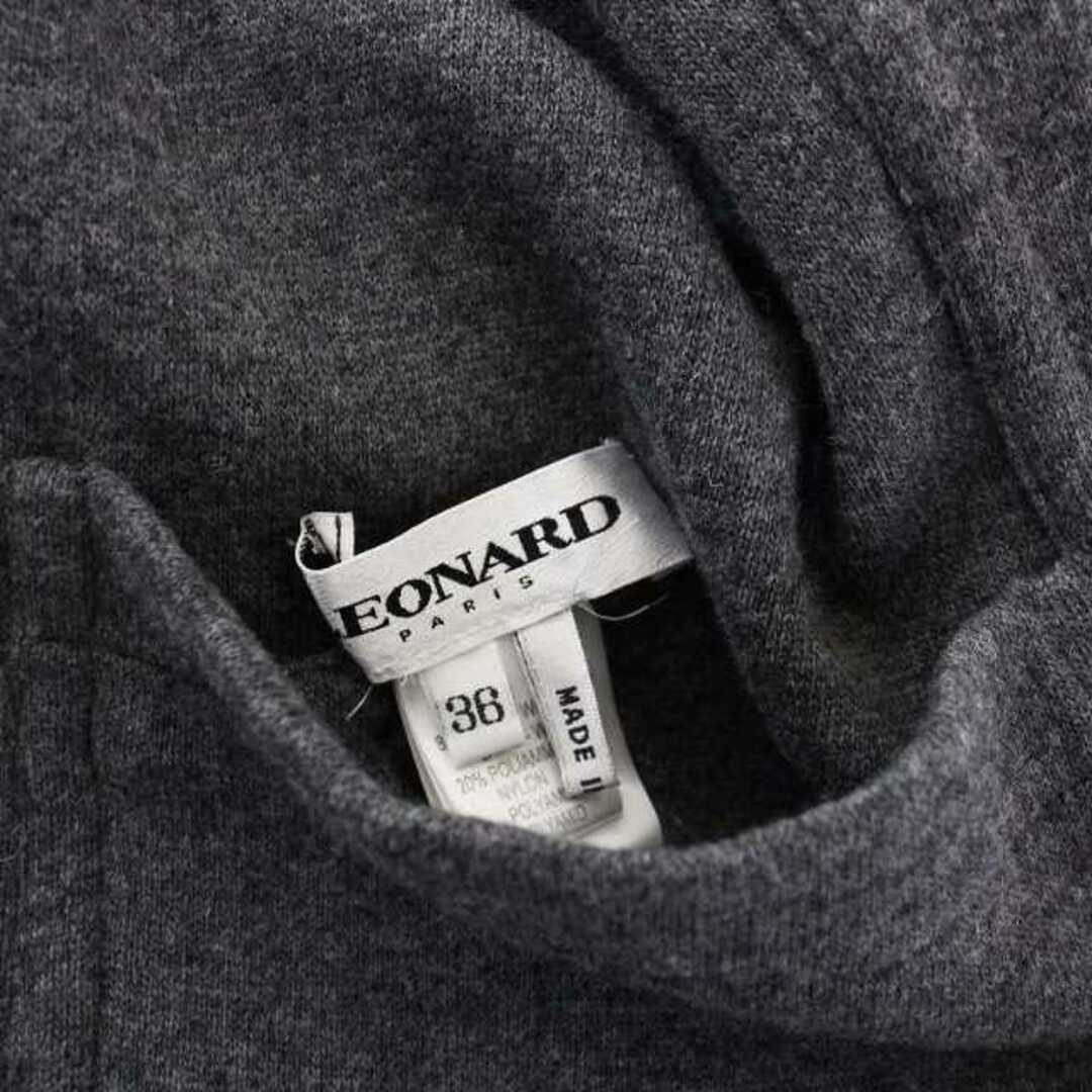 LEONARD(レオナール)のレオナール 近年モデル リバーシブル ノーカラーコート ロング 36 グレー レディースのジャケット/アウター(その他)の商品写真