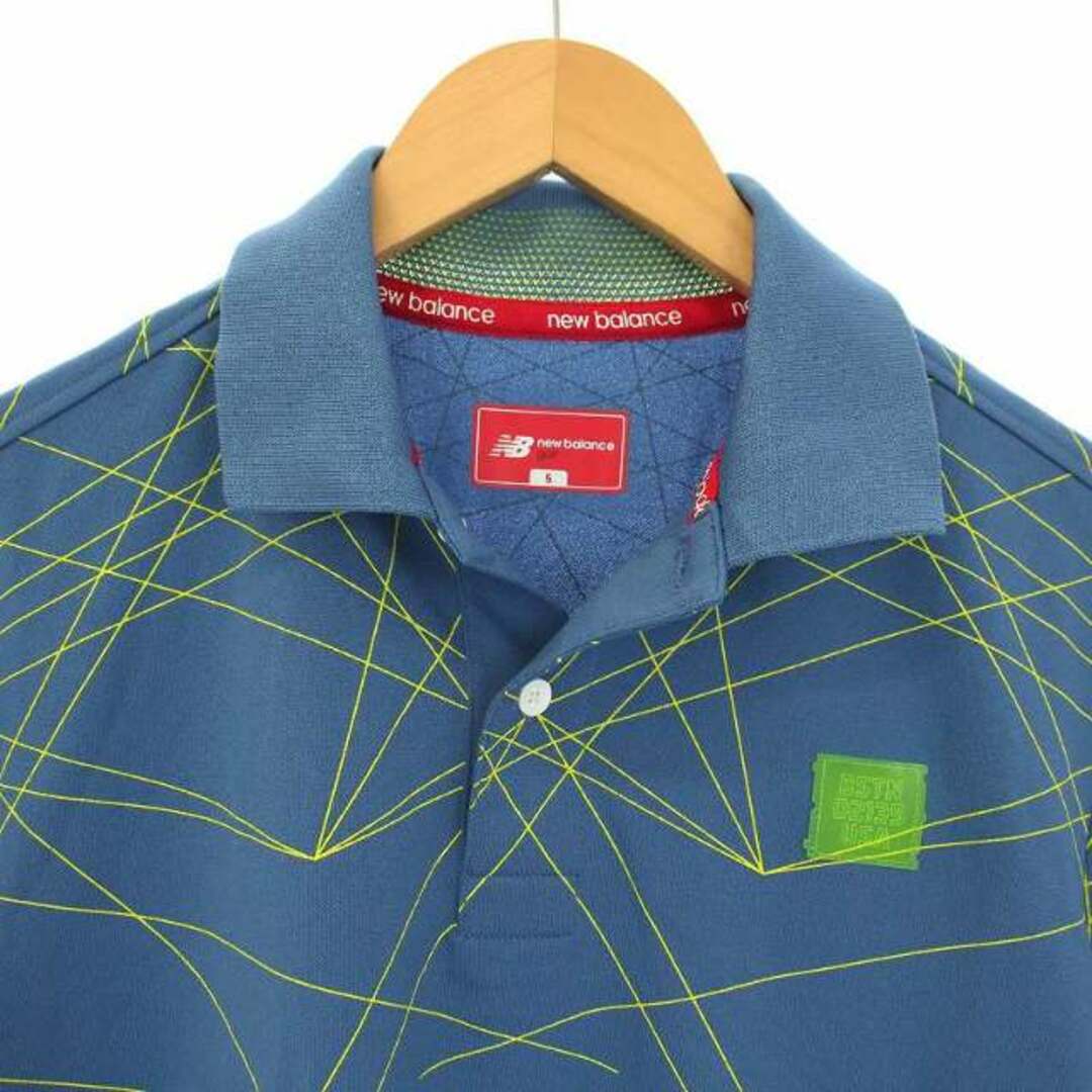 New Balance(ニューバランス)のNEW BALANCE golf ゴルフウェア ポロシャツ 半袖 プリント 総柄 メンズのトップス(ポロシャツ)の商品写真