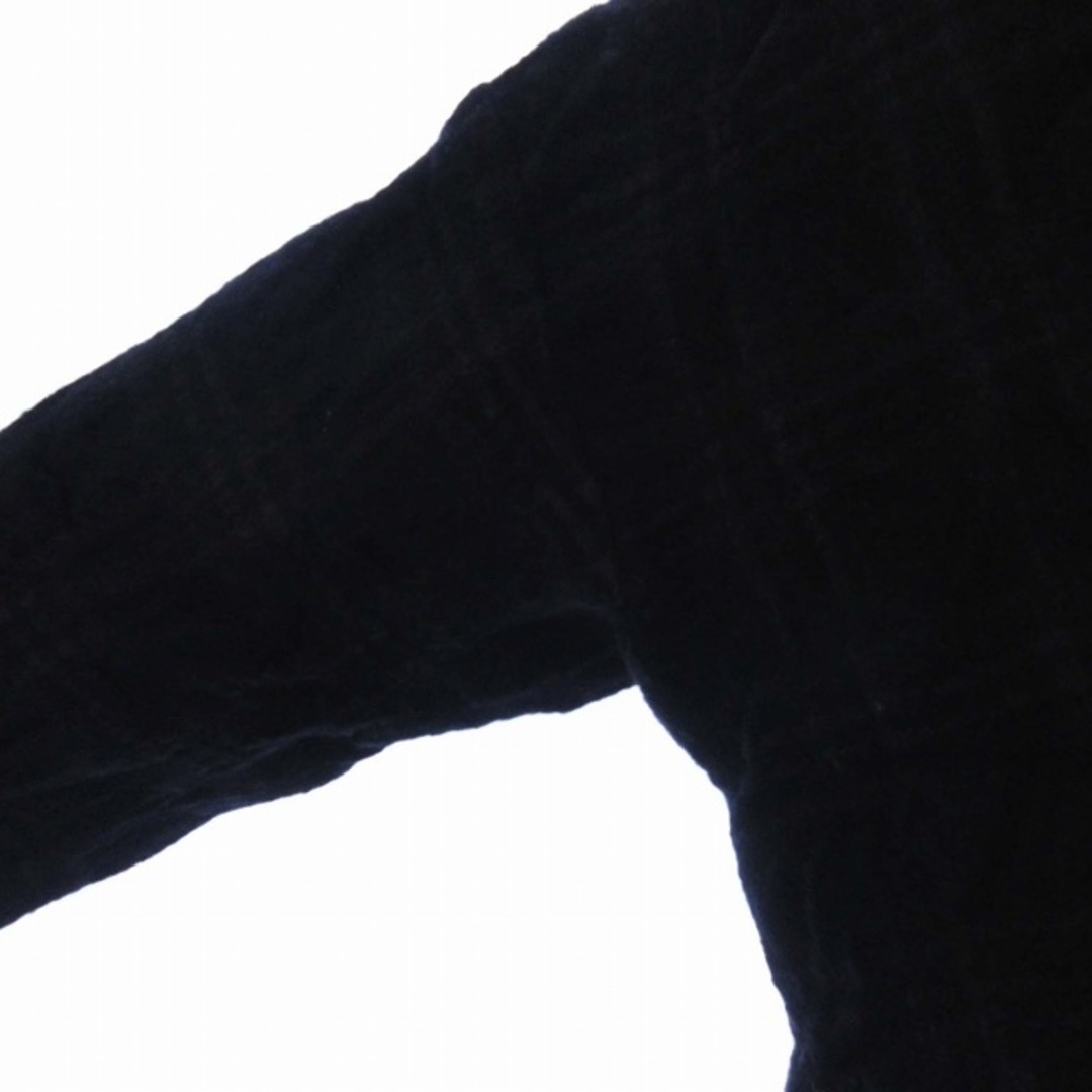pas de calais(パドカレ)のパドカレ カットソー チェック ショート丈 ボートネック 長袖 36 S 黒 レディースのトップス(カットソー(長袖/七分))の商品写真