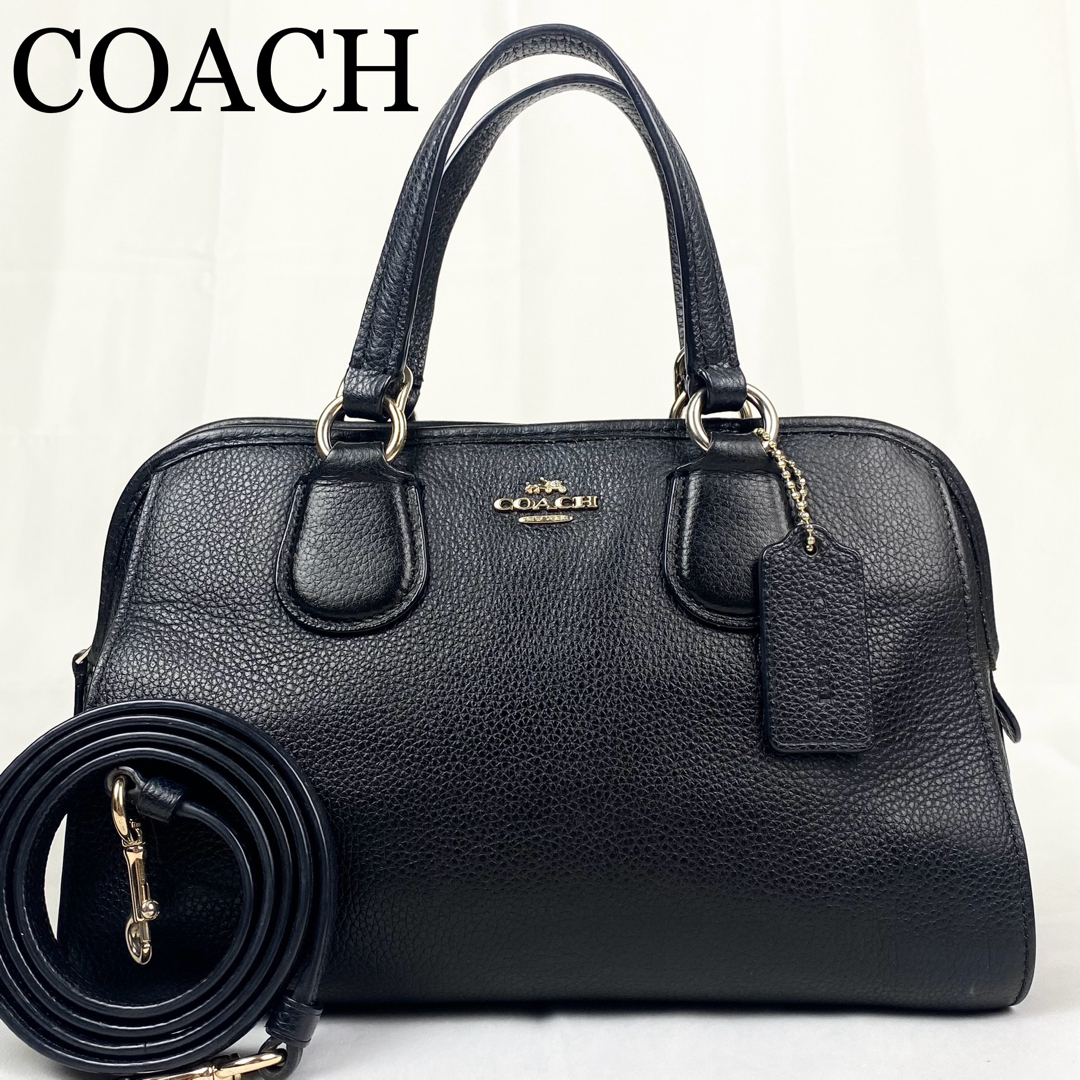 COACH(コーチ)のCOACH 2way ショルダーバッグ　ノリータ　ブラック　レザー　ゴールド金具 レディースのバッグ(ショルダーバッグ)の商品写真