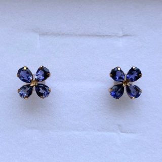 JEWELRY TSUTSUMI - ジュエリーツツミ　アイオライト　K10イエローゴールド　ピアス