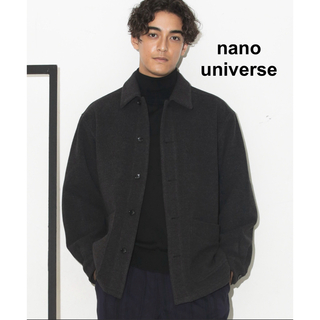 nano・universe - テックメルトンワイドシャツジャケット　チャコール
