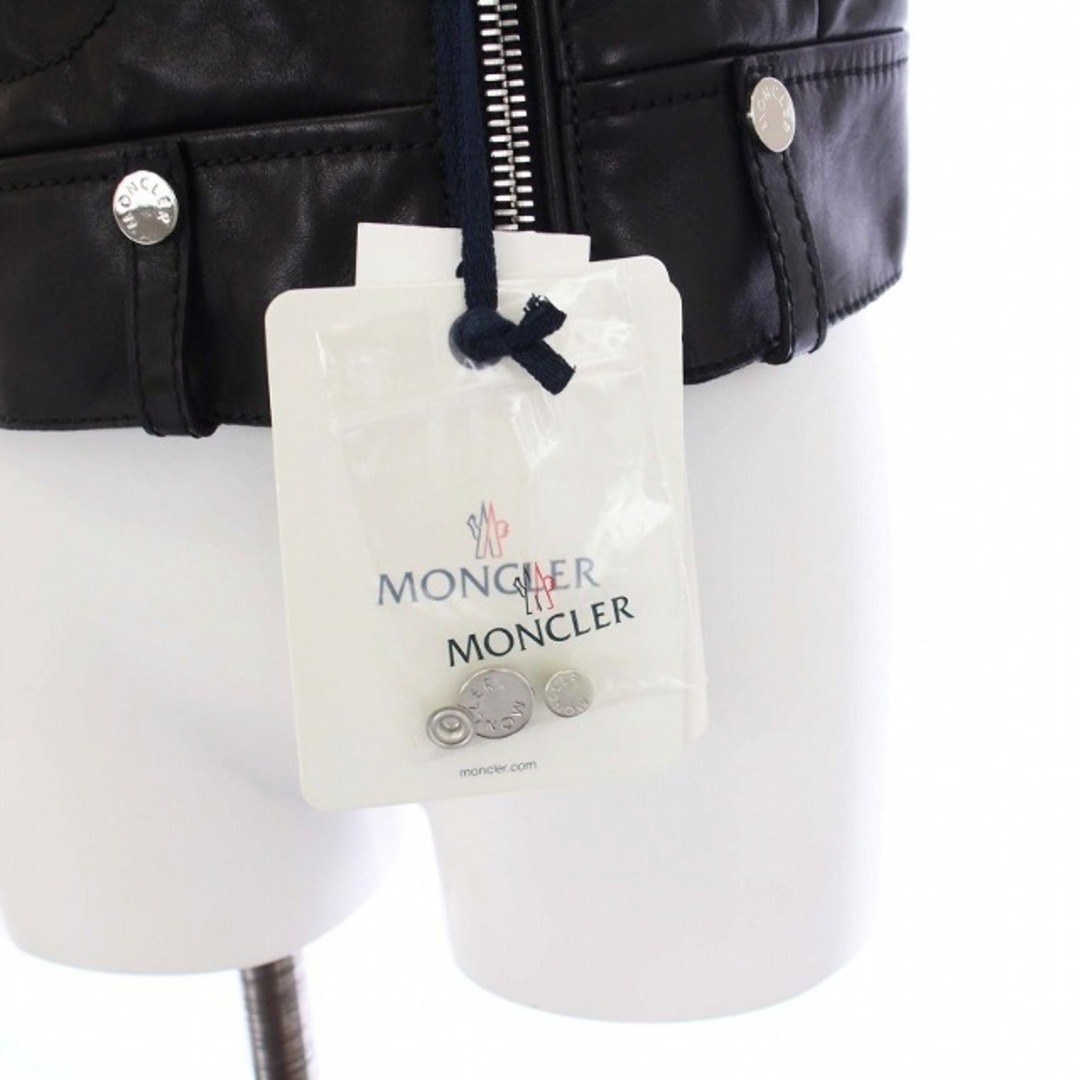 MONCLER(モンクレール)のモンクレール RODEIA GILET ベスト レザー ダウン 切替 1 黒 レディースのトップス(ベスト/ジレ)の商品写真