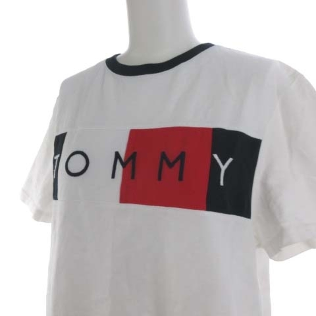 TOMMY HILFIGER(トミーヒルフィガー)のトミーヒルフィガー Tシャツ カットソー ロゴ 刺繍 半袖 S/P 白 赤 紺 レディースのトップス(Tシャツ(半袖/袖なし))の商品写真