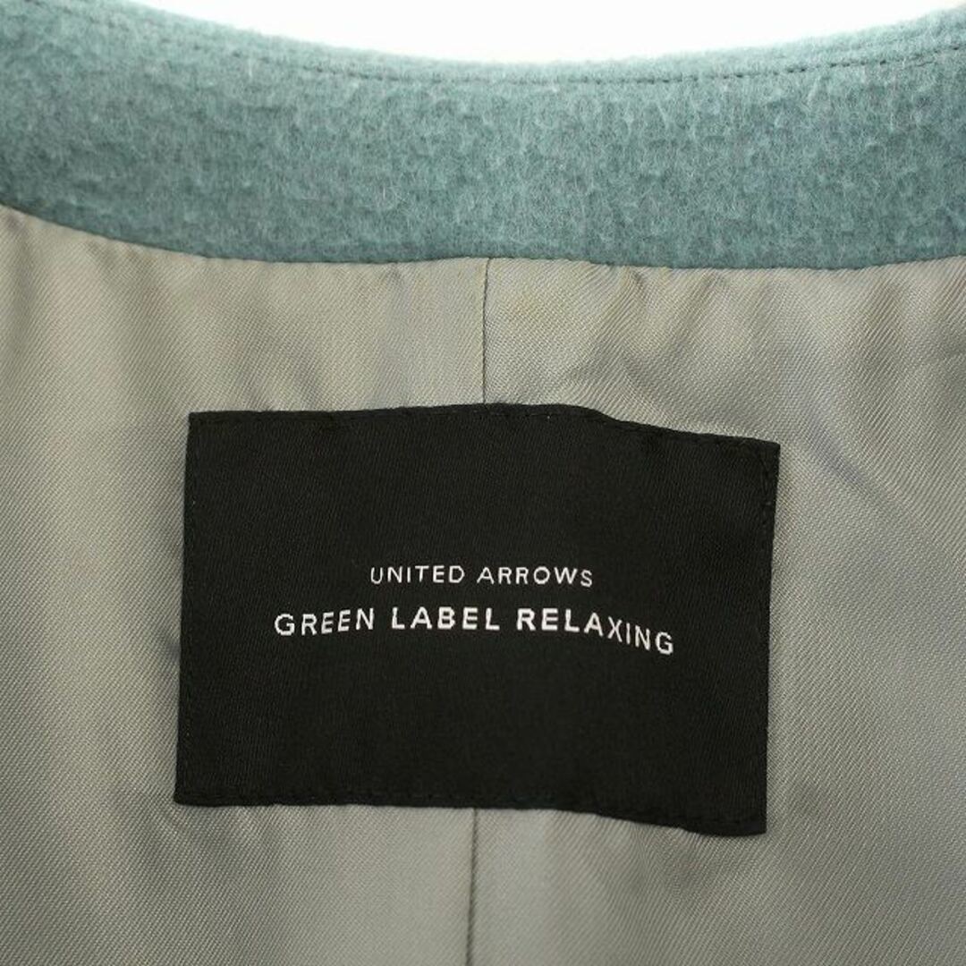 UNITED ARROWS green label relaxing(ユナイテッドアローズグリーンレーベルリラクシング)のユナイテッドアローズ greenlabel ノーカラーコート ロング 46 青 レディースのジャケット/アウター(その他)の商品写真