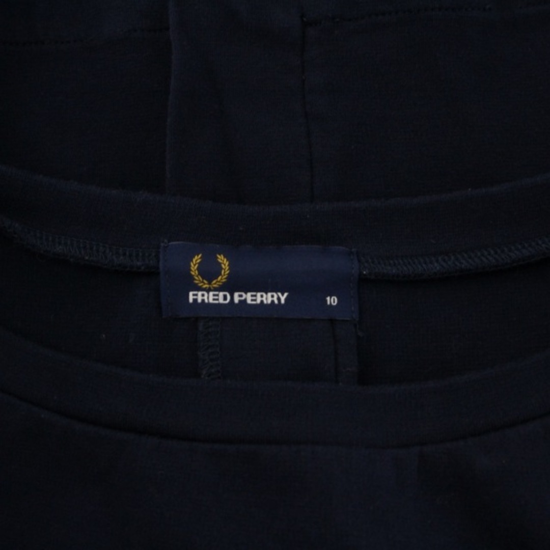 FRED PERRY(フレッドペリー)のフレッドペリー カットソー Tシャツ ロゴ 切替 ペプラム フリル M 紺  レディースのトップス(カットソー(半袖/袖なし))の商品写真