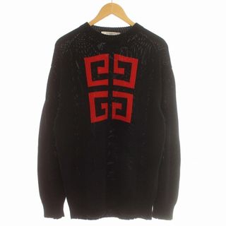 ジバンシィ(GIVENCHY)のGIVENCHY ニット USED加工 4Gロゴ セーター S ネイビー(ニット/セーター)