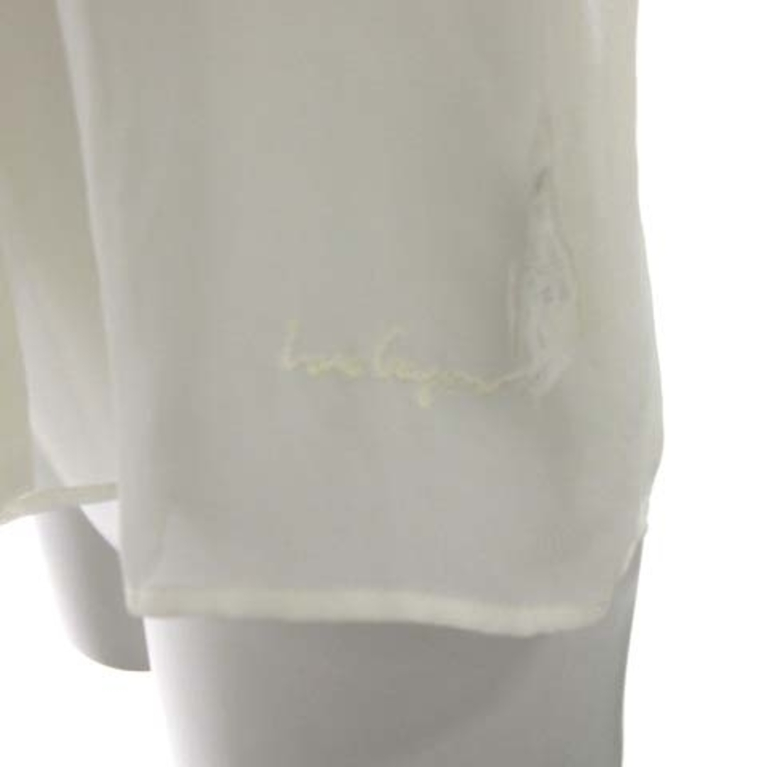 Lois CRAYON(ロイスクレヨン)のロイスクレヨン フリルブラウス シャツ シアー レース ロゴ 刺繍 半袖 M レディースのトップス(シャツ/ブラウス(半袖/袖なし))の商品写真