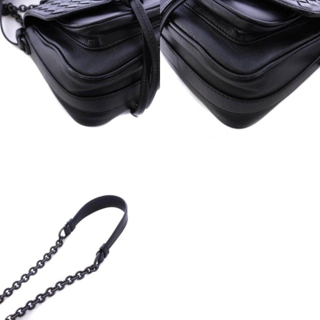 Bottega Veneta(ボッテガヴェネタ)のボッテガヴェネタ イントレチャート チェーンショルダーバッグ レザー 黒 レディースのバッグ(ショルダーバッグ)の商品写真