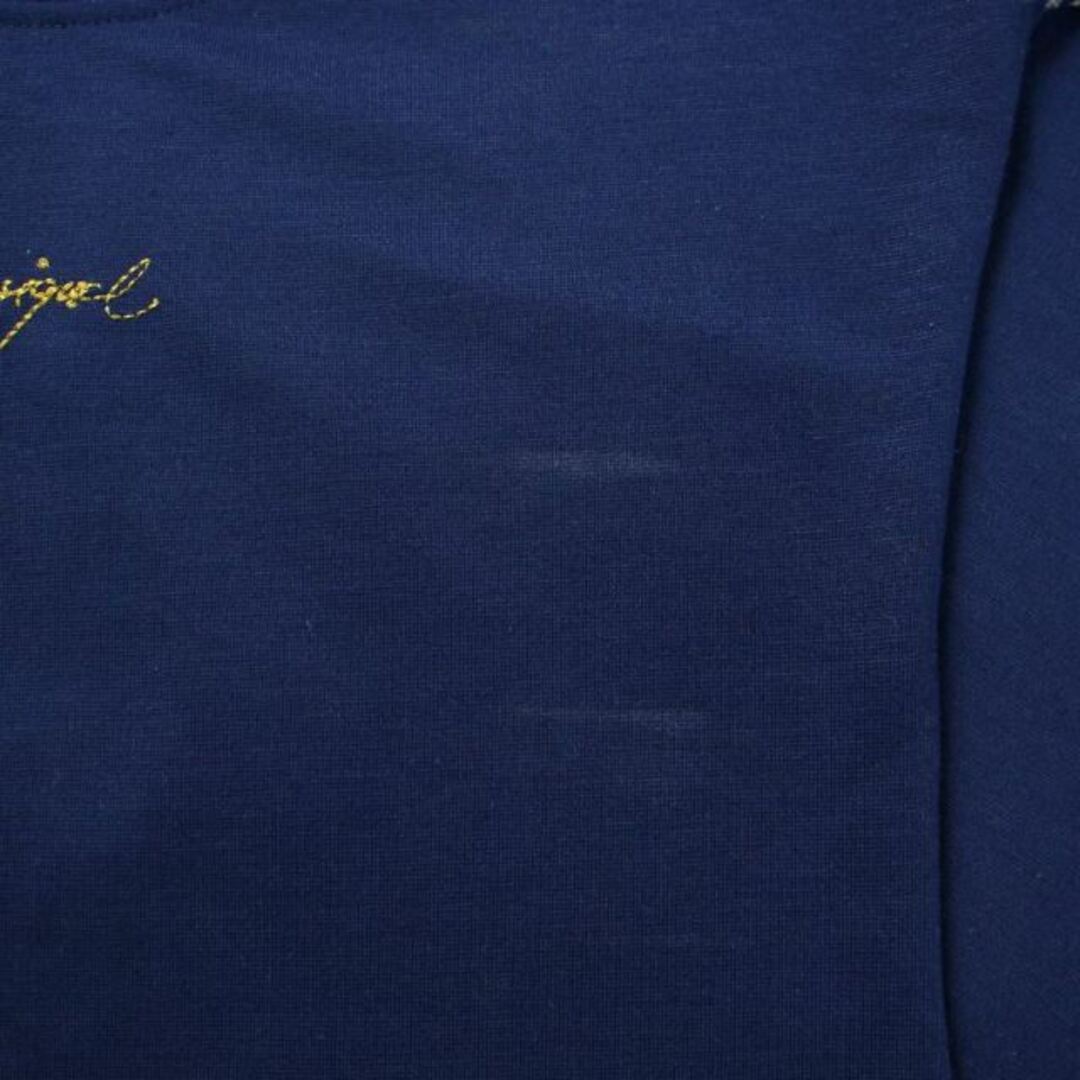 DESIGUAL(デシグアル)のデシグアル タイトワンピース ひざ丈 半袖 ボートネック ロゴ刺繍 S 紺 レディースのワンピース(ひざ丈ワンピース)の商品写真