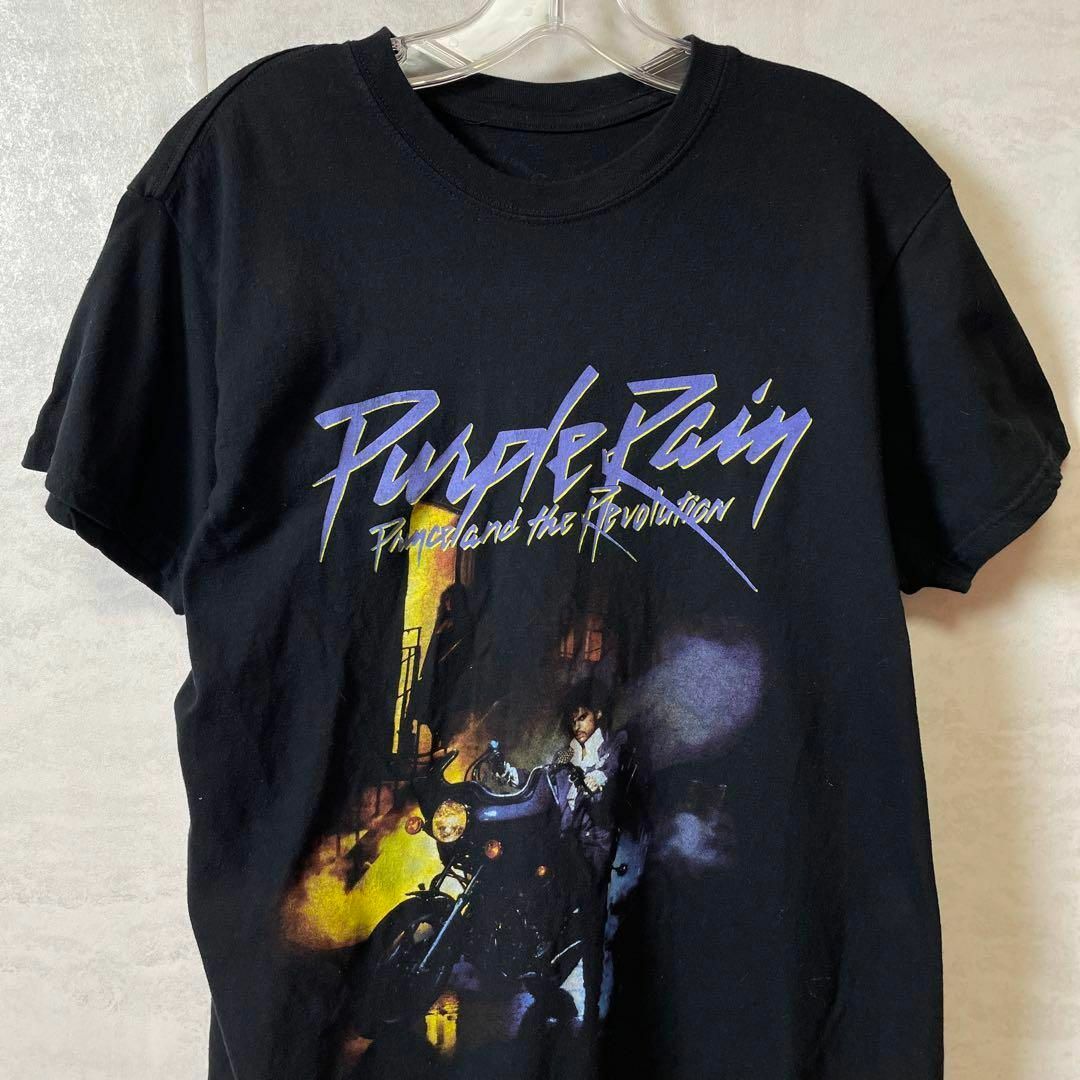 MUSIC TEE(ミュージックティー)のバンドＴシャツ　パープルレイン　プリンス　黒ブラック　半袖Ｔシャツ　メンズ　古着 メンズのトップス(Tシャツ/カットソー(半袖/袖なし))の商品写真