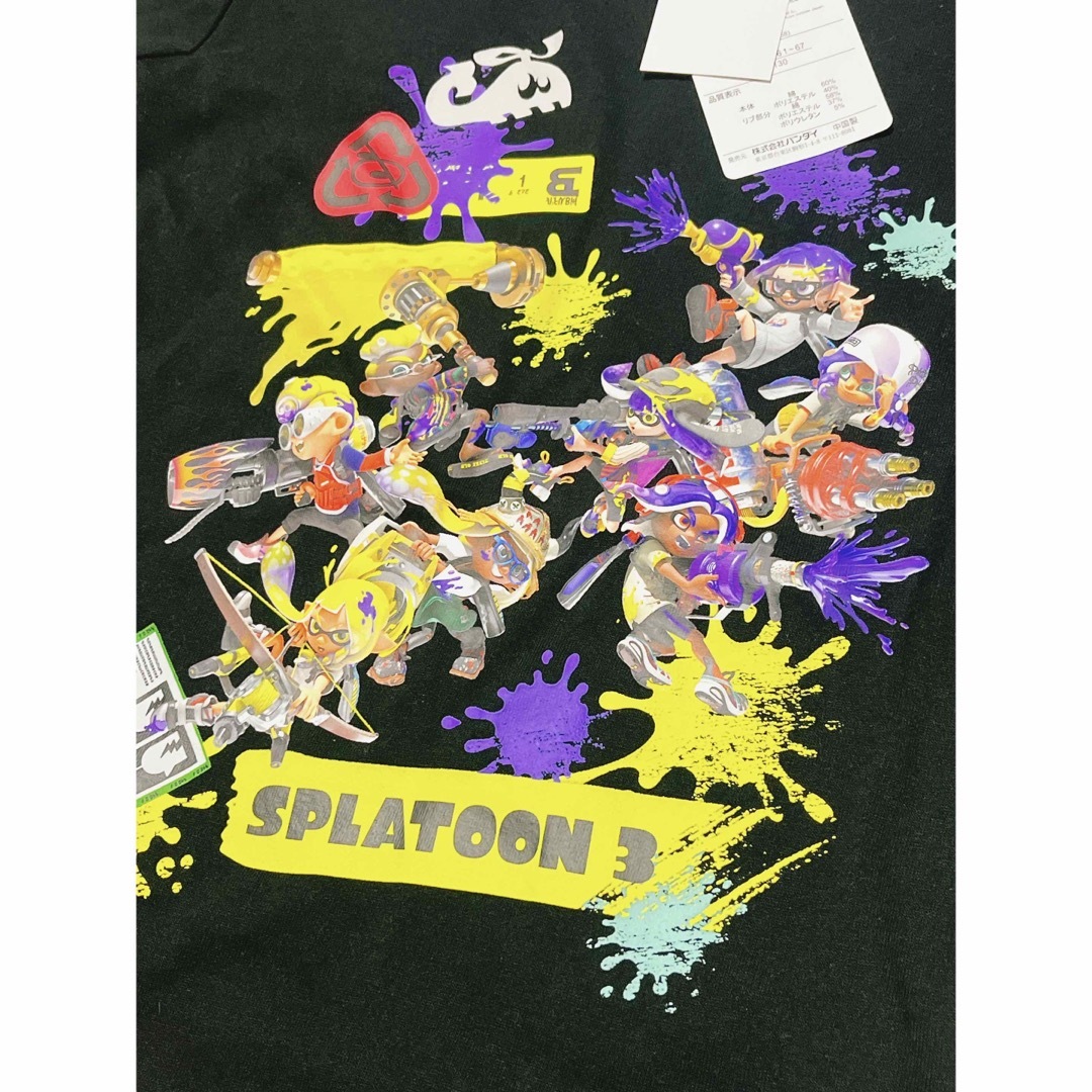 Nintendo Switch(ニンテンドースイッチ)の新品 140 スプラトゥーン3 Tシャツ 男の子 ブラック 黒 ガチバトル キッズ/ベビー/マタニティのキッズ服男の子用(90cm~)(Tシャツ/カットソー)の商品写真