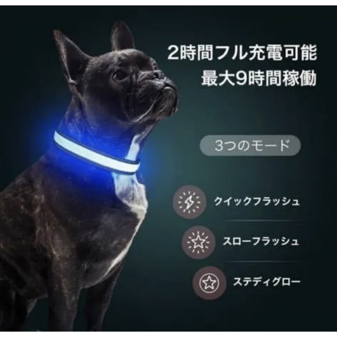 新品未使用　PZRLit 光る首輪 犬 散歩 夜 ライト LED USB  その他のペット用品(犬)の商品写真