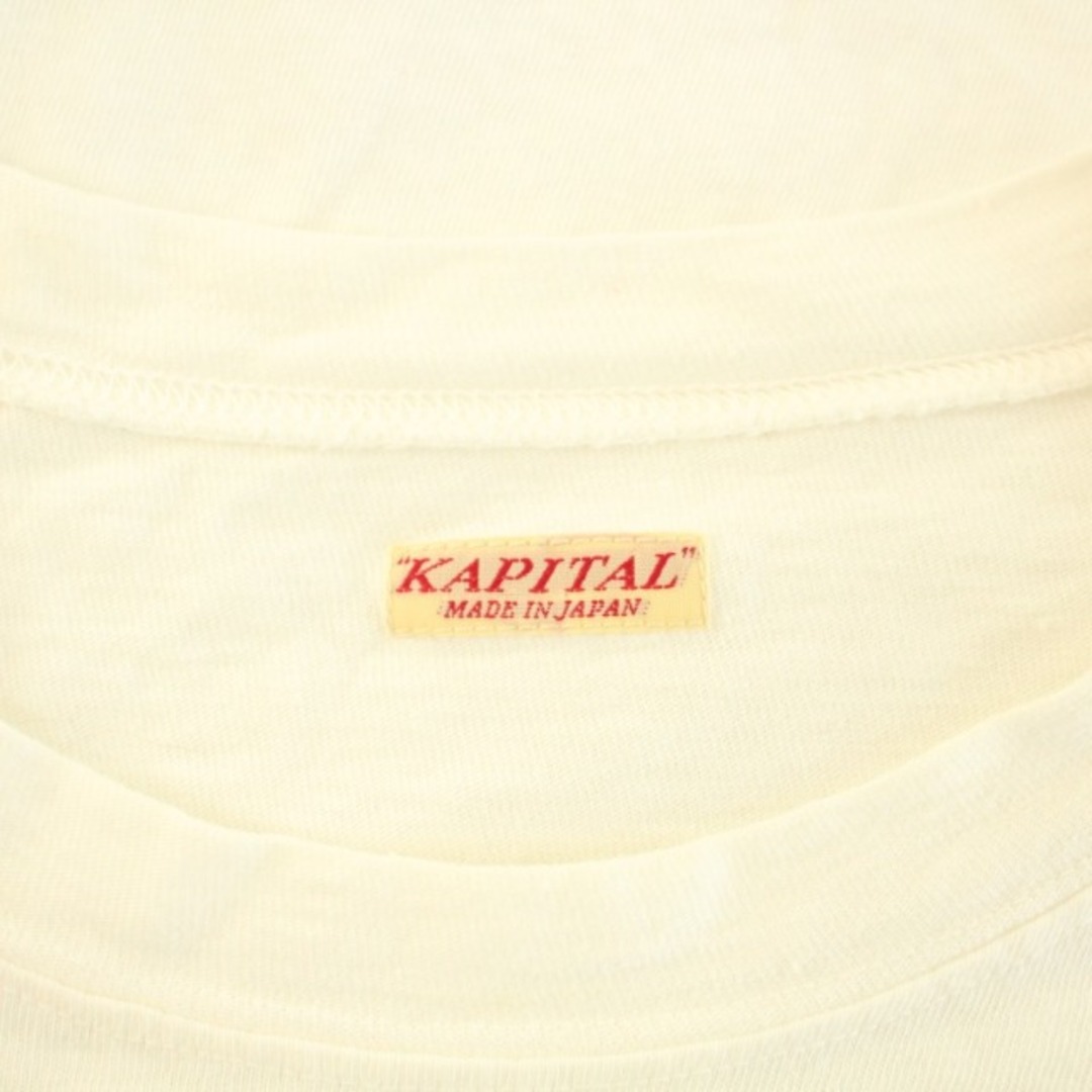 KAPITAL(キャピタル)のkapital BANDANA BIG TEE Tシャツ 七分袖 1 S 白 茶 レディースのトップス(その他)の商品写真