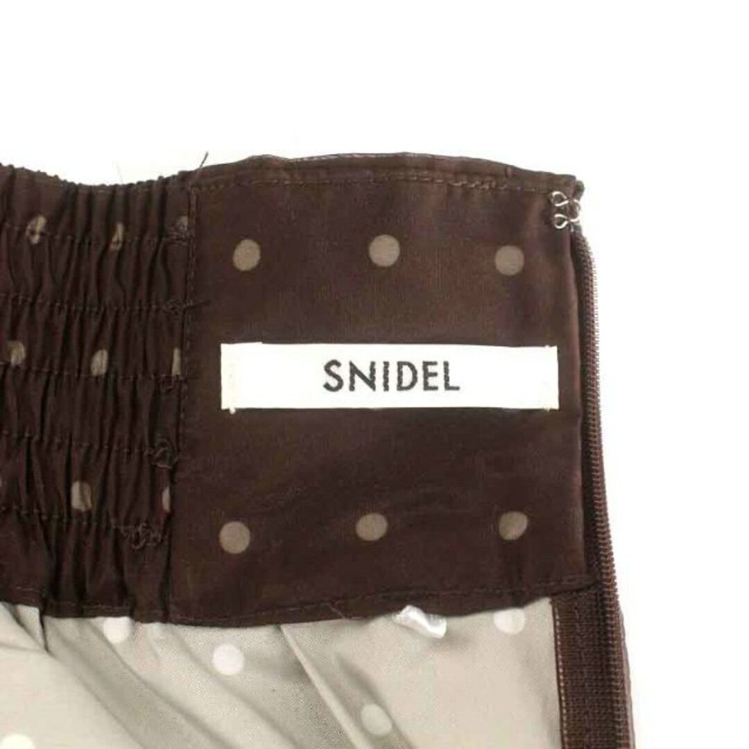SNIDEL(スナイデル)のスナイデル プリーツシフォンレイヤードプリントスカート ロング 0 S 茶 レディースのスカート(ロングスカート)の商品写真