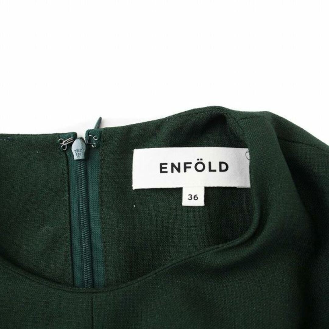 ENFOLD(エンフォルド)のエンフォルド 20SS ノースリーブワンピース ロング クルーネック 36 緑 レディースのワンピース(ロングワンピース/マキシワンピース)の商品写真