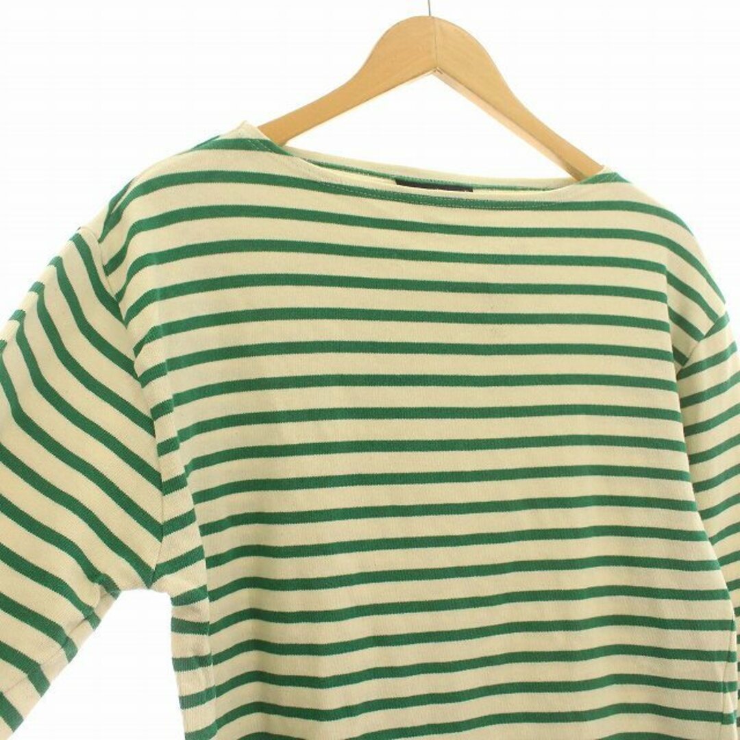 SAINT JAMES(セントジェームス)のSAINTJAMES バスクシャツ ボーダーボートネック 長袖 5 生成り 緑 メンズのトップス(Tシャツ/カットソー(七分/長袖))の商品写真
