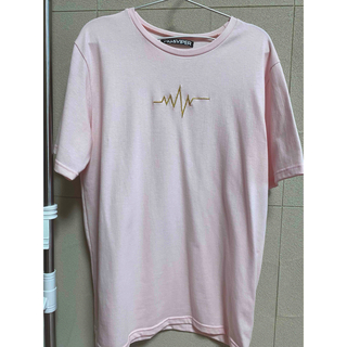 フィグアンドヴァイパー(FIG&VIPER)の試着のみ　FIG&VIPER  ワンポイント Tシャツ　ピンク　心電図　(Tシャツ(半袖/袖なし))