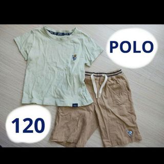 POLO　子供服キッズ120　上下セット半袖半ズボン短パンTシャツ　くま　夏(Tシャツ/カットソー)