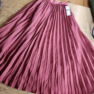ジーユー(GU)の#新品#ピンク プリーツスカート ロング#(ロングスカート)