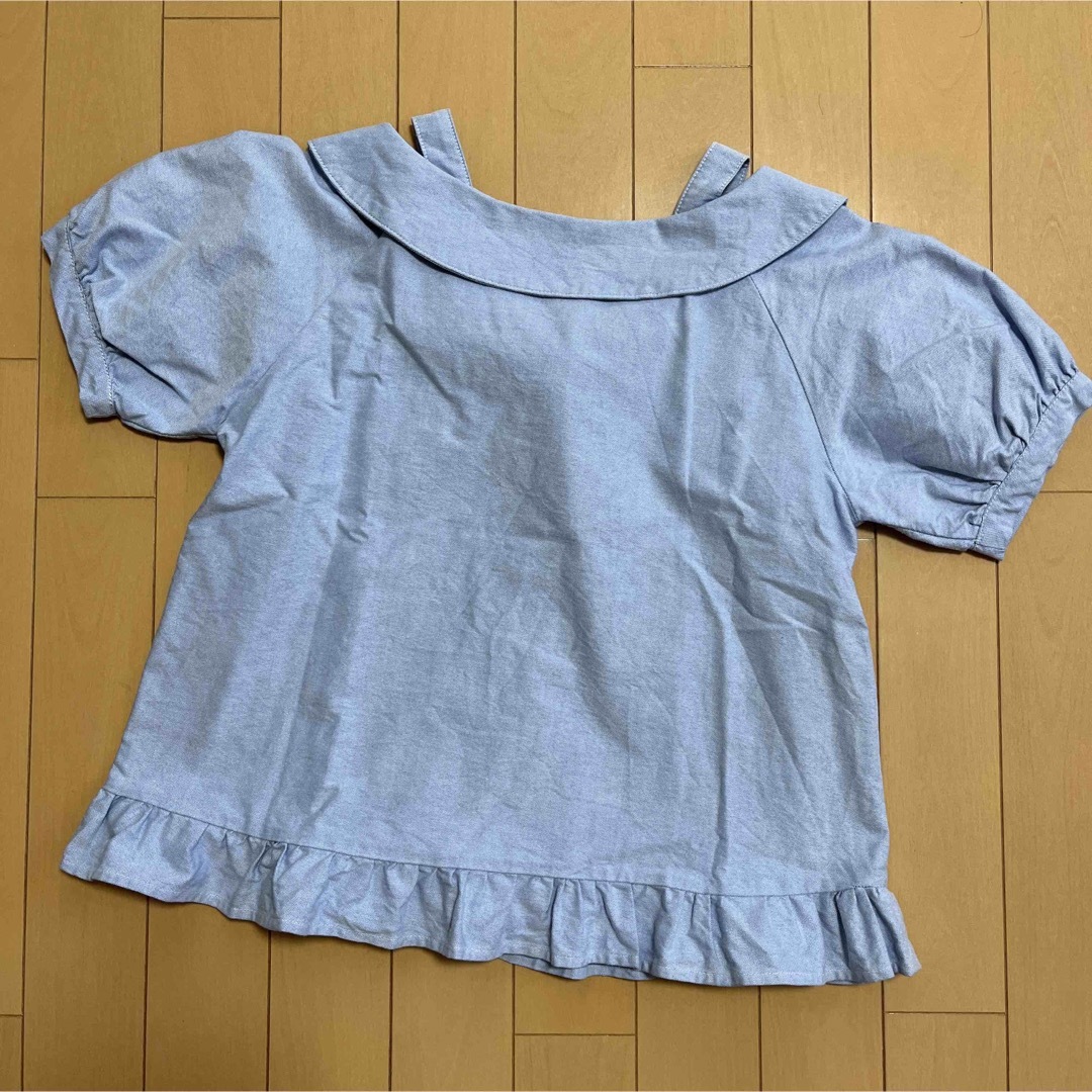 Right-on(ライトオン)のライトオン　ビビアンブルー　半袖　ブラウス　 キッズ/ベビー/マタニティのキッズ服女の子用(90cm~)(Tシャツ/カットソー)の商品写真