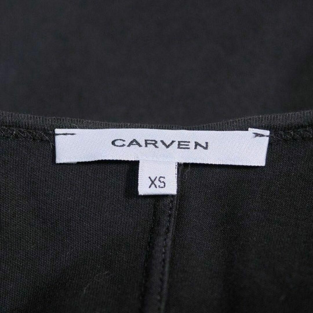 CARVEN(カルヴェン)の美品 カルヴェン ワンピース ひざ丈 半袖 Vネック メッシュ 黒 レディースのワンピース(ひざ丈ワンピース)の商品写真