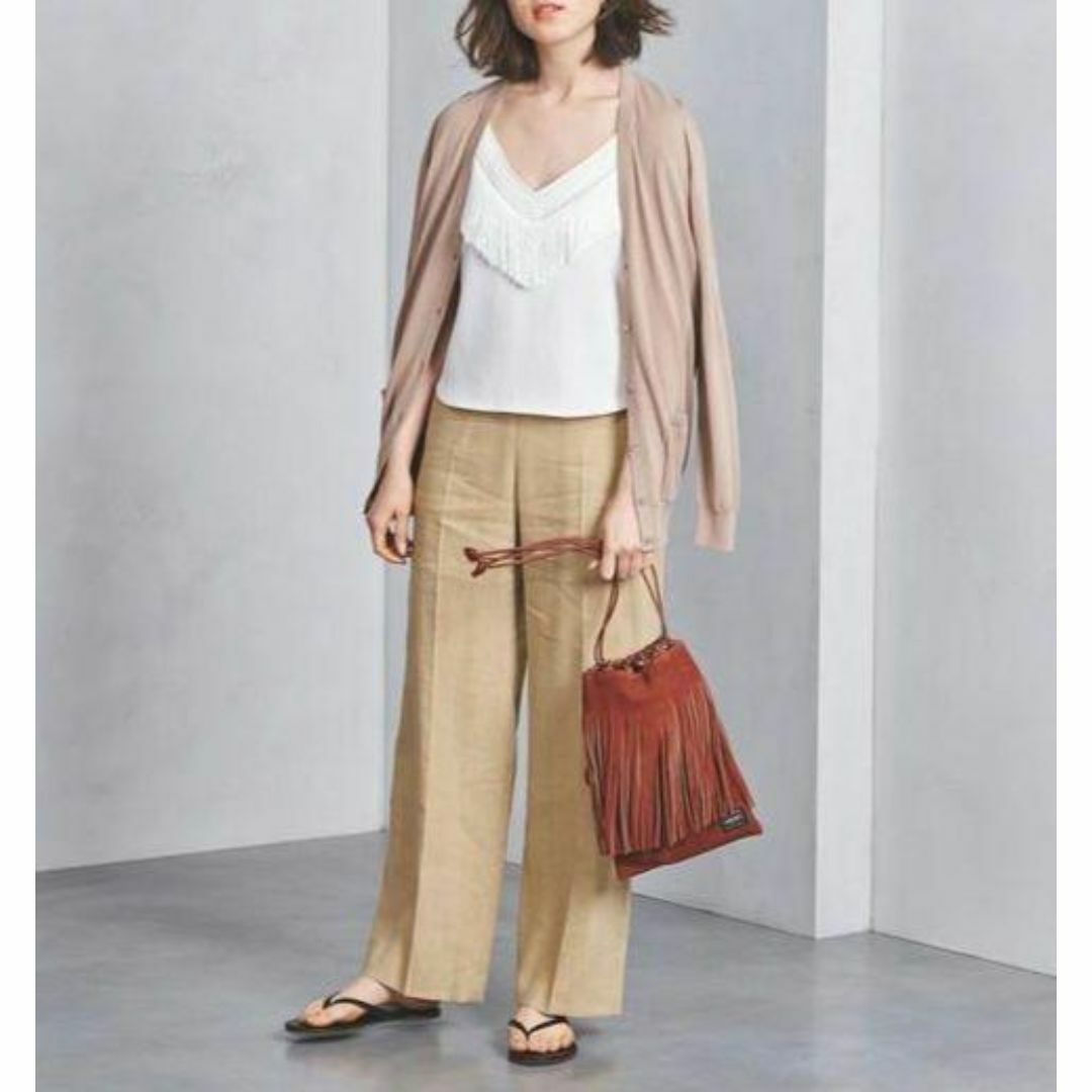 UNITED ARROWS(ユナイテッドアローズ)の【 BEIGE 】UBCB ハイツイストコットン Vネック ロングカーディガン レディースのトップス(カーディガン)の商品写真