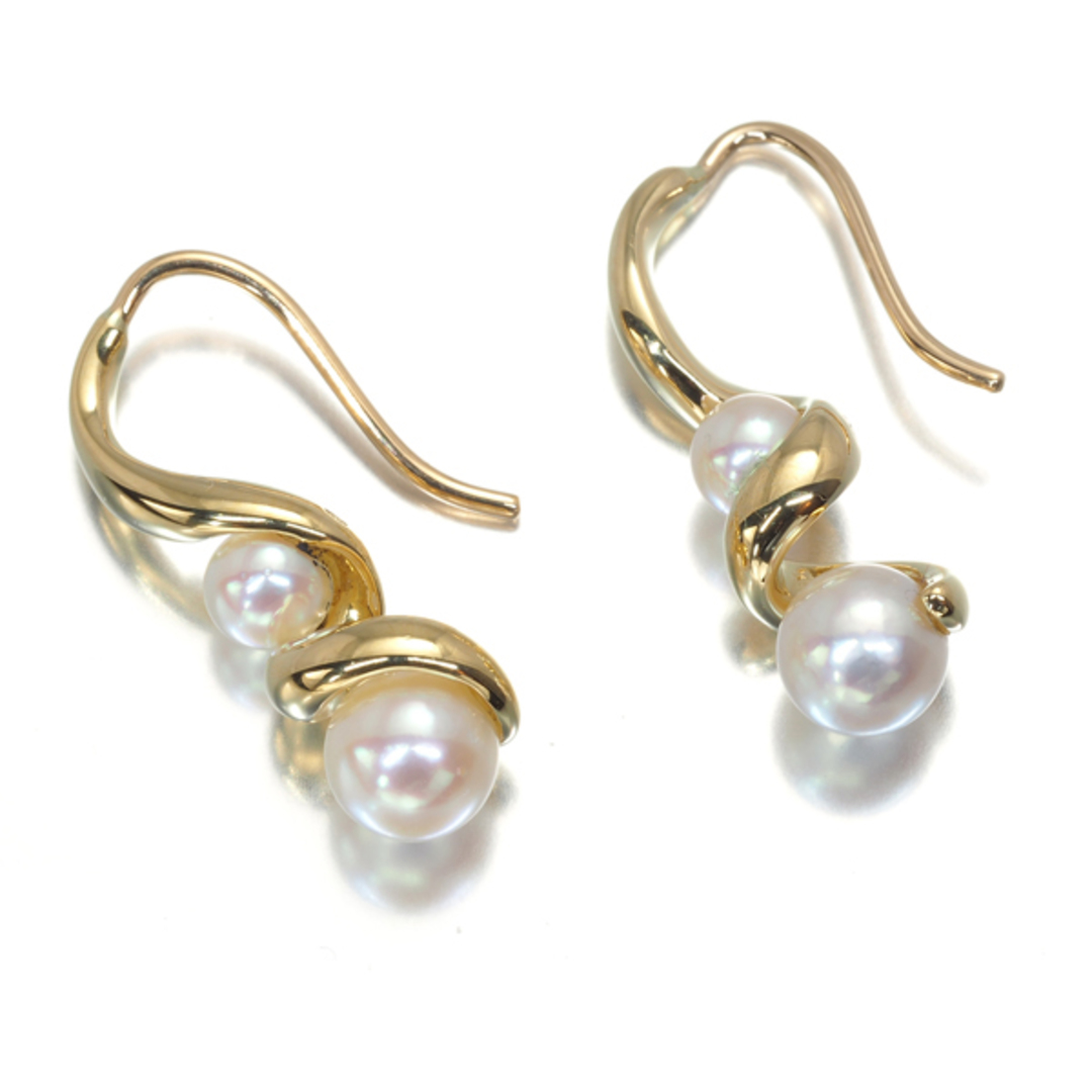 MIKIMOTO(ミキモト)のミキモト ピアス ベビーパール アコヤ真珠  ツイスト フック K18YG  レディースのアクセサリー(ピアス)の商品写真