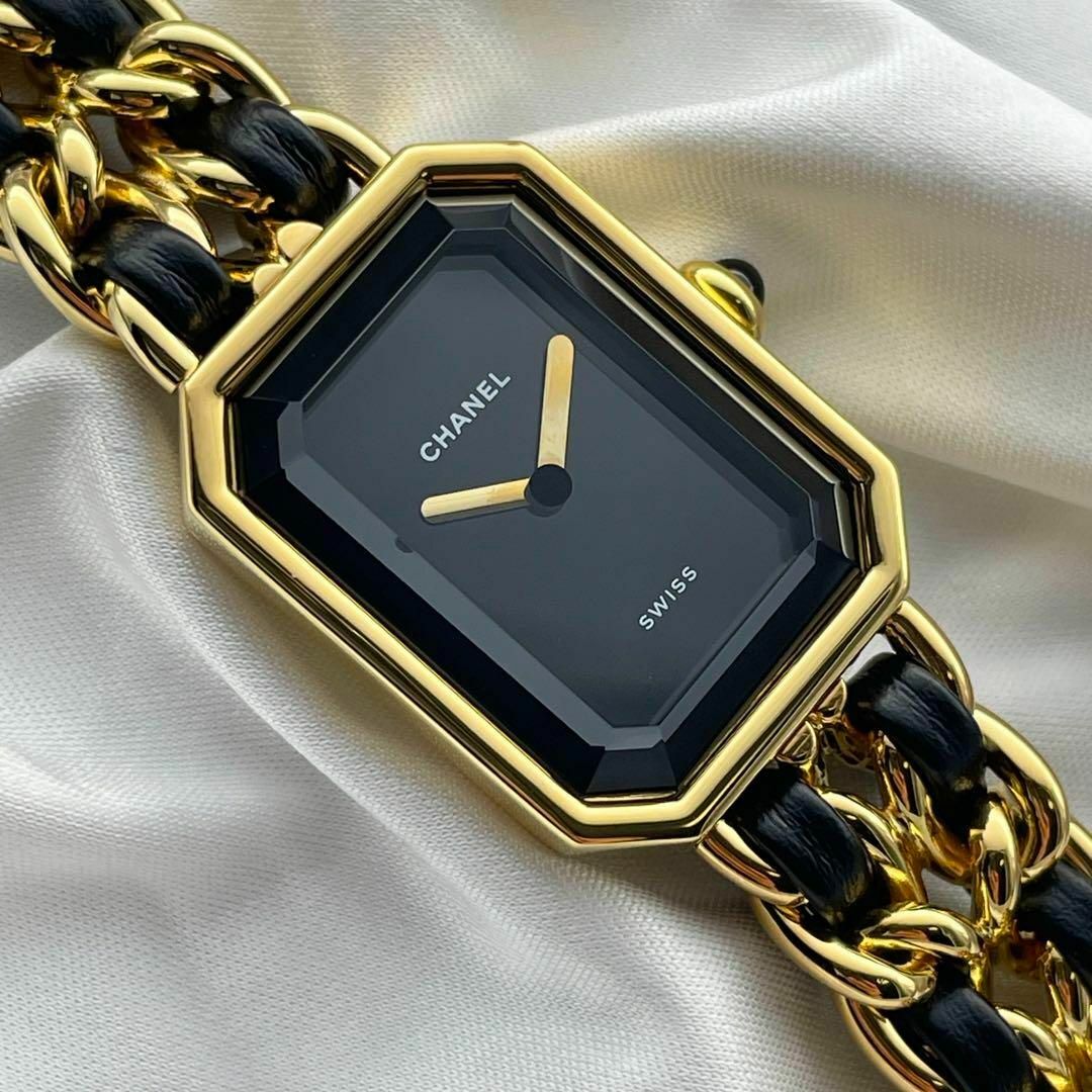 CHANEL(シャネル)のT671 シャネル プルミエールM 黒文字盤×GPレザー クォーツ レディースのファッション小物(腕時計)の商品写真