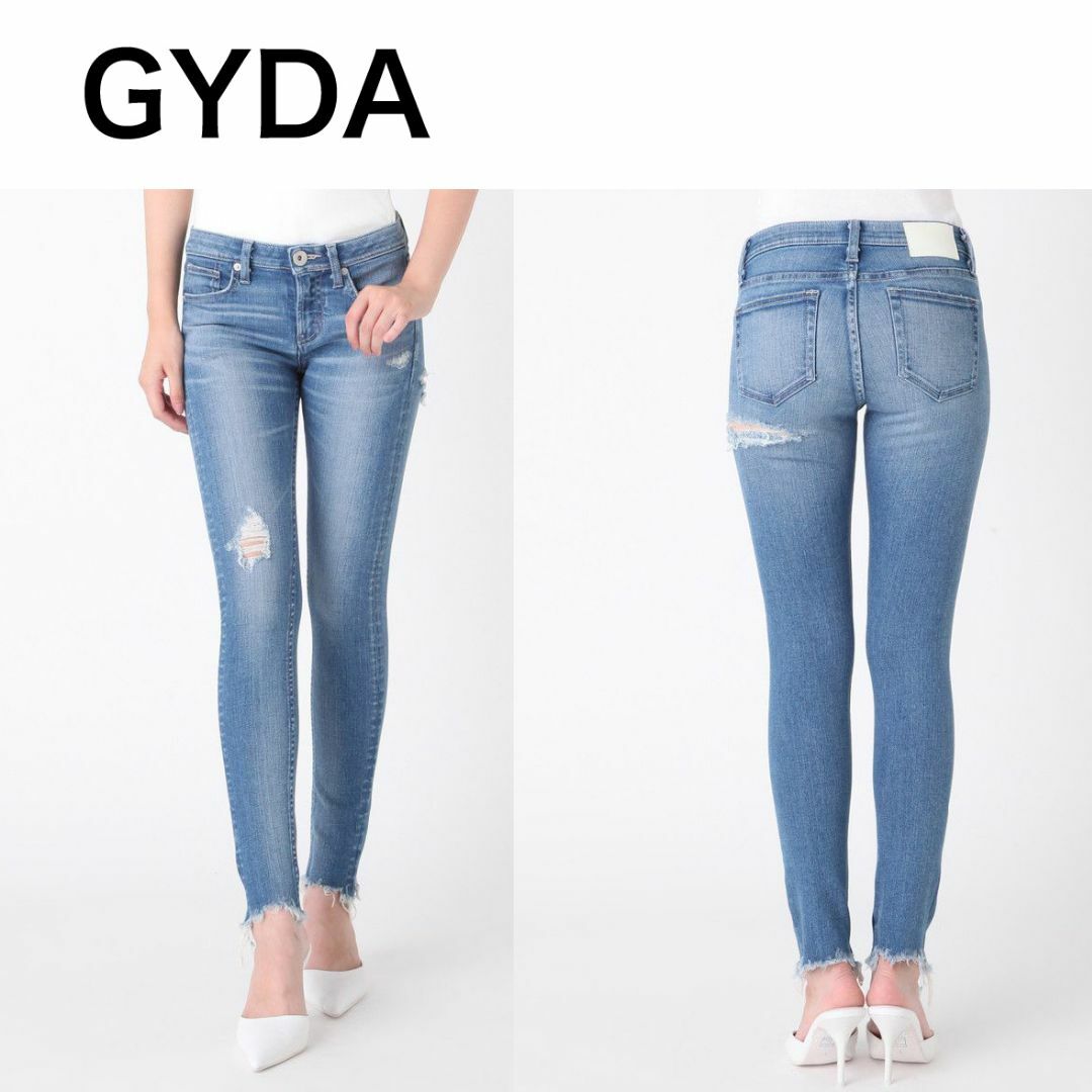 GYDA(ジェイダ)の GYDA SQUARE BACK RIPPEDスキニーデニムパンツM約68cm レディースのパンツ(デニム/ジーンズ)の商品写真