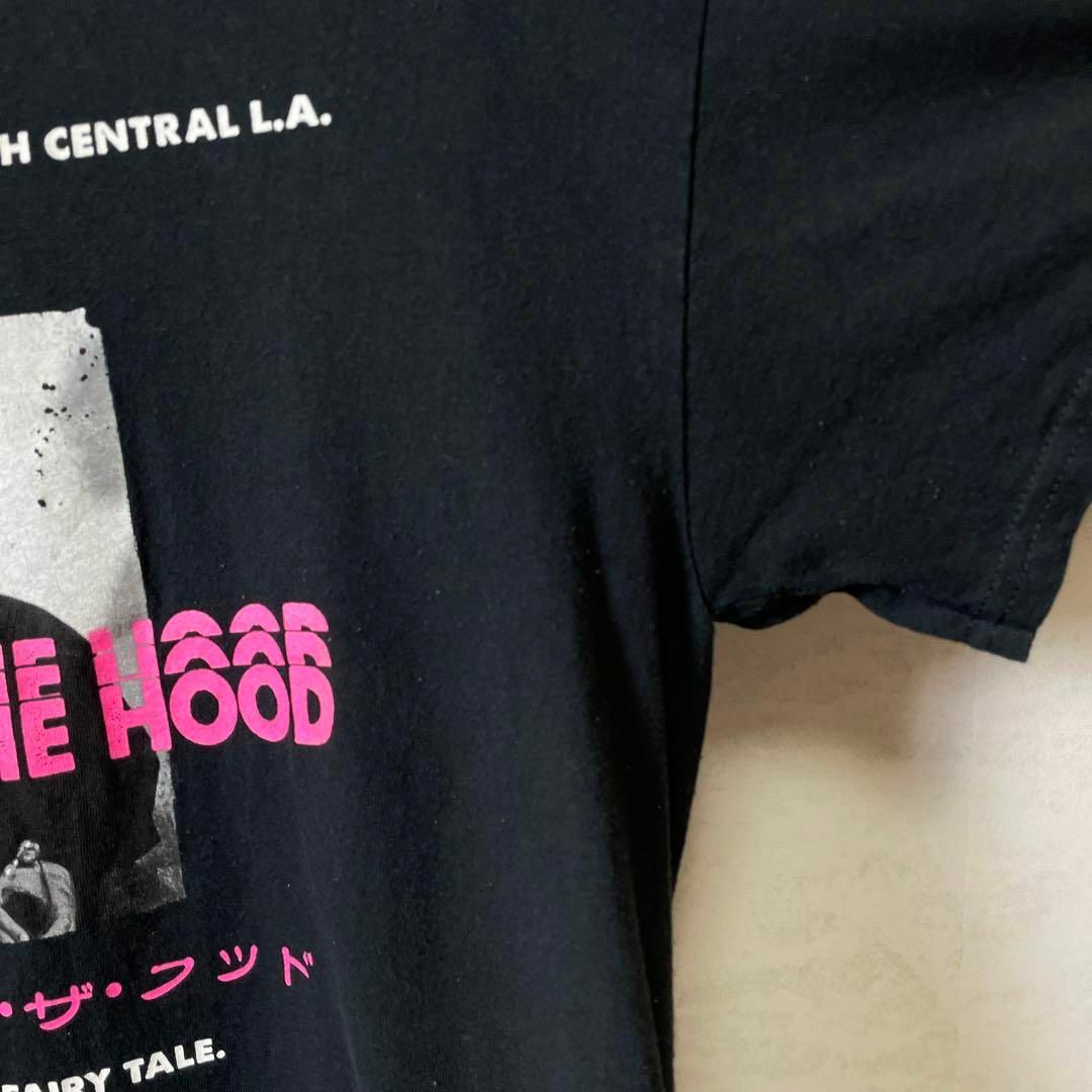 MUSIC TEE(ミュージックティー)のアイスキューブ　カタカナロゴ　サイズＭ　ボーイズンザフッド　黒ブラックメンズ古着 メンズのトップス(Tシャツ/カットソー(半袖/袖なし))の商品写真