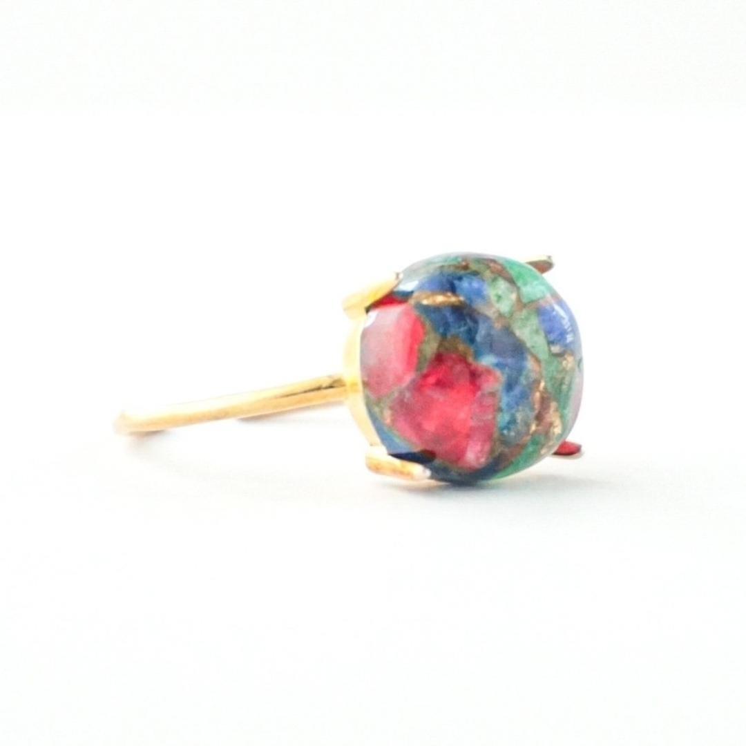 天然石 トルマリン フリーサイズ 指輪 リング シルバー925 ピンク 青 緑 ハンドメイドのアクセサリー(リング)の商品写真